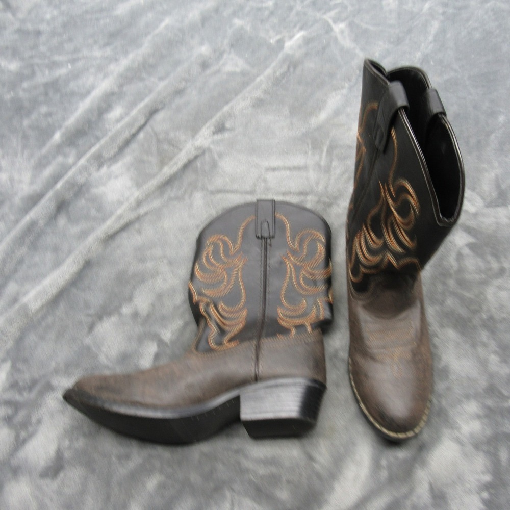 Smoky Mountain Boots Kids 6R Cowboy Western Brown Embroidered Pull On Riding